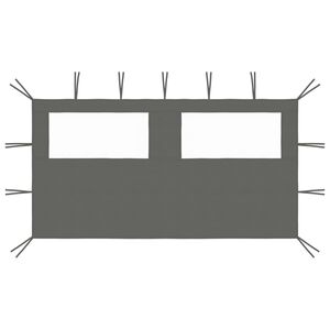 vidaXL Bočn&iacute; stěna k party stanu s okny 4 x 2 m antracitov&aacute;