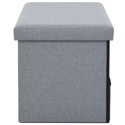 vidaXL Skládací úložná lavice umělý len 76 x 38 x38 cm světle šedá
