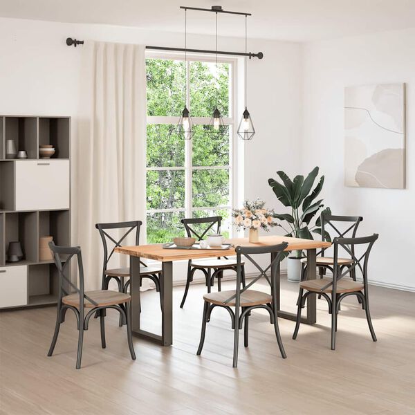 vidaXL Nohy k j&iacute;deln&iacute;mu stolu ve tvaru U, 2 ks, př&iacute;rodn&iacute; ocel, 70 x (72-73) cm, ocel