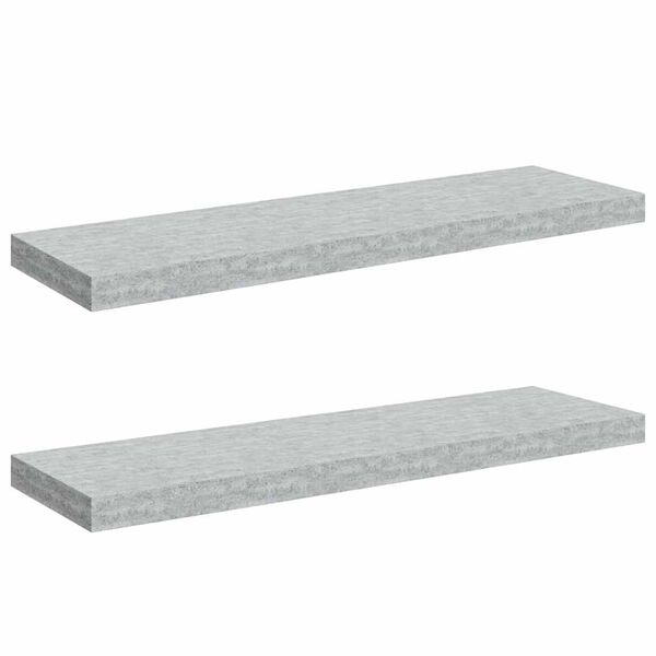vidaXL Plovouc&iacute; n&aacute;stěnn&eacute; police 2 ks betonově &scaron;ed&eacute; 80x23,5x3,8 cm MDF