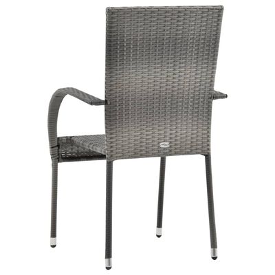 vidaXL Stohovatelné zahradní židle 6 ks šedé polyratan