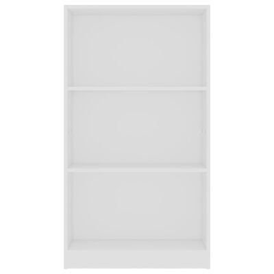 vidaXL 3patrová knihovna bílá 60 x 24 x 109 cm kompozitní dřevo