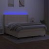 vidaXL Box spring postel s matrac&iacute; a LED kr&eacute;mov&aacute; 160x200 cm textil