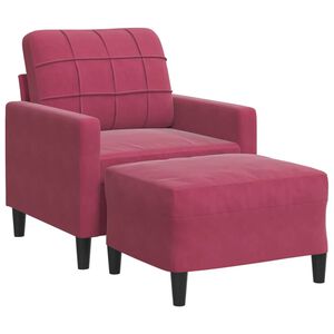 vidaXL Křeslo s podnožkou v&iacute;nov&eacute; 60 cm samet