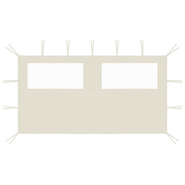 vidaXL Boční stěna k party stanu s okny 4 x 2 m krémová