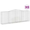 vidaXL Klenut&eacute; gabionov&eacute; ko&scaron;e 8 ks 400x50x140/160cm pozinkovan&eacute; železo