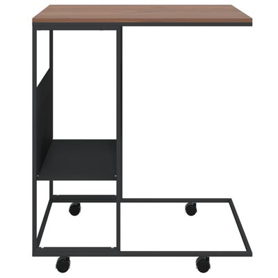 vidaXL Odkládací stolek s kolečky černý 55x36x63,5 cm kompozitní dřevo