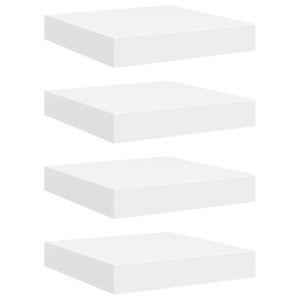 vidaXL Plovouc&iacute; n&aacute;stěnn&eacute; police 4 ks b&iacute;l&eacute; 23 x 23,5 x 3,8 cm MDF