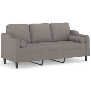 vidaXL 3m&iacute;stn&aacute; pohovka s pol&scaron;t&aacute;ři taupe 180 cm textil
