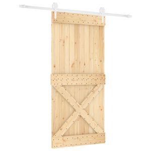 vidaXL Posuvn&eacute; dveře 95 x 210 cm Masivn&iacute; borov&eacute; dřevo (neupraven&eacute;)