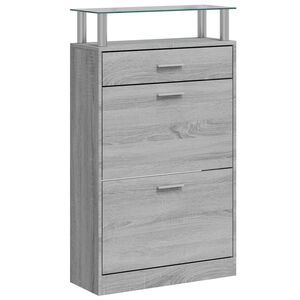 vidaXL Botn&iacute;k &scaron;ed&yacute; sonoma 63 x 24 x 104 cm kompozitn&iacute; dřevo