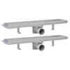vidaXL Rovn&yacute; sprchov&yacute; odtokov&yacute; žlab 2 ks 530 x 140 mm nerezov&aacute; ocel