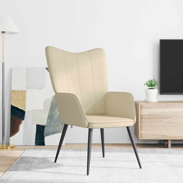 vidaXL Relaxačn&iacute; židle kr&eacute;mov&aacute; textil