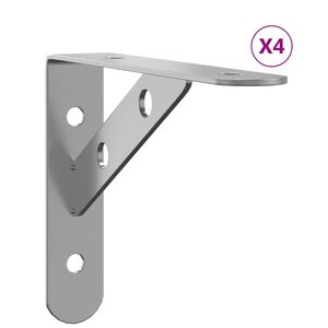 vidaXL Policov&eacute; drž&aacute;ky 4 ks 15 x 2,5 x 11,5 cm stř&iacute;brn&eacute; nerezov&aacute; ocel