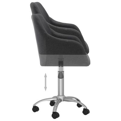 vidaXL Otočná kancelářská židle tmavě šedá textil
