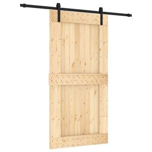 vidaXL Posuvn&eacute; dveře Přirozen&aacute; a čern&aacute; 100 x 210 cm