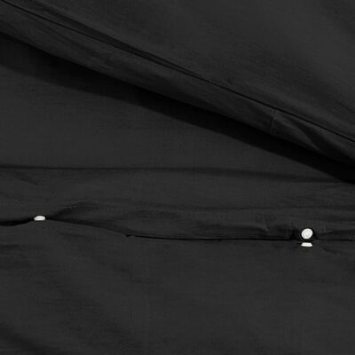 vidaXL Sada ložního prádla černá 200 x 200 cm lehké mikrovlákno