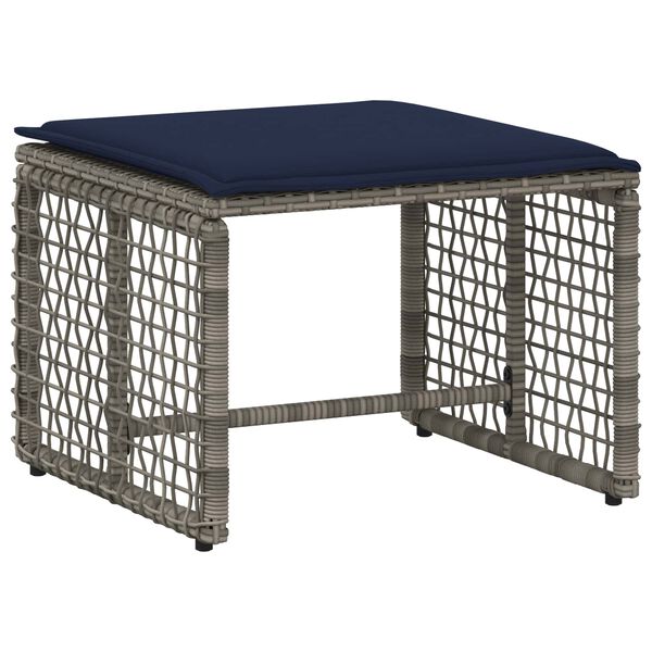 vidaXL Sada venkovn&iacute;ho n&aacute;bytku s pol&scaron;t&aacute;řem 5 pcs &Scaron;ed&aacute; a n&aacute;mořnick&aacute;