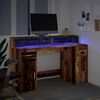 vidaXL Psac&iacute; stůl s LED světly old wood 140x55x91 cm kompozitn&iacute; dřevo