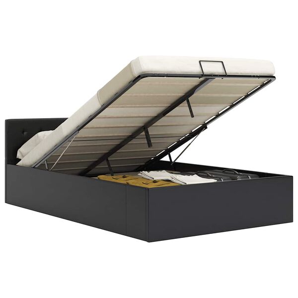 vidaXL Rám postele s úložným prostorem černý umělá kůže 120x200 cm