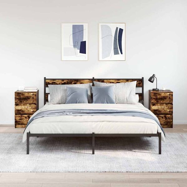 vidaXL Nočn&iacute; skř&iacute;ňky se 3 z&aacute;suvkami 2 ks Kouřov&yacute; dub 39x35x65 cm