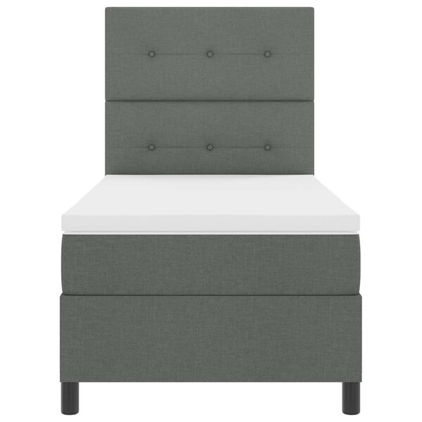 vidaXL Postel s boxspringem s matrac&iacute; Tmavě &scaron;ed&aacute; 90 x 190 cm textil