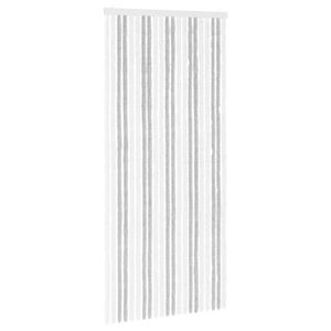 vidaXL Z&aacute;clona proti hmyzu Chenille Světle &scaron;ed&aacute; a b&iacute;l&aacute; 90 x 200 cm