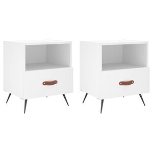 vidaXL Nočn&iacute; stolky 2 ks b&iacute;l&eacute; 40 x 35 x 47,5 cm kompozitn&iacute; dřevo