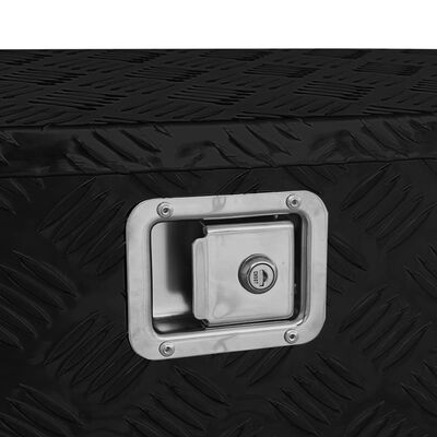 vidaXL Přepravní hliníkový box 70 x 24 x 42 cm lichoběžníkový černý