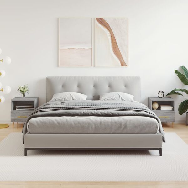 vidaXL Nočn&iacute; stolky 2 ks &scaron;ed&eacute; sonoma 40x35x47,5 cm kompozitn&iacute; dřevo