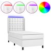 vidaXL Box spring postel s matrac&iacute; a LED b&iacute;l&aacute; 80 x 200 cm uměl&aacute; kůže