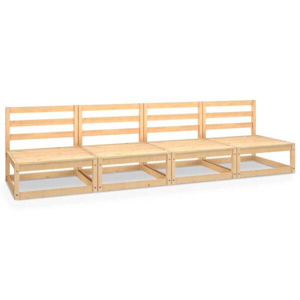 vidaXL 4místná zahradní pohovka masivní borové dřevo