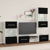 vidaXL Pětidílná obývací stěna s LED osvětlením černá