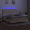 vidaXL Box spring postel s matrac&iacute; a LED kr&eacute;mov&aacute; 160x200 cm textil