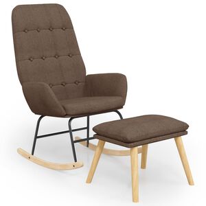 vidaXL Houpac&iacute; křeslo s podnožkou taupe textil