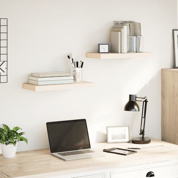 vidaXL Plovouc&iacute; police 2 ks 50 x 23,5 x 4 cm kompozitn&iacute; dřevo