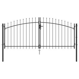 vidaXL Dvojit&aacute; br&aacute;na WOERDEN 299,5 x 149,5 cm Ocel &Scaron;ed&aacute; Zamykateln&eacute;