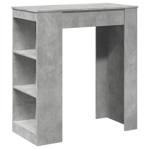 vidaXL Barov&yacute; stůl s reg&aacute;ly betonově &scaron;ed&yacute; 95 x 47 x 103,5 cm kompozit