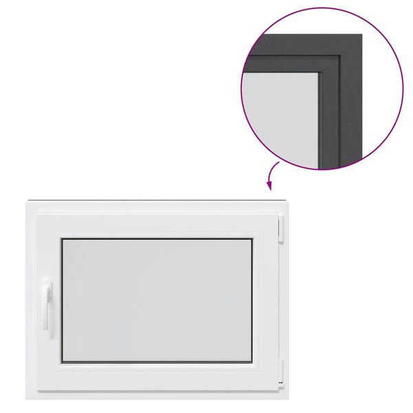 vidaXL Okno do sklepa "RISOR" 80x50 cm otev&iacute;ravě-sklopn&eacute; DIN prav&eacute; antracitov&eacute;