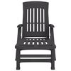 vidaXL Skládací zahradní lehátko s kolečky antracitové PP