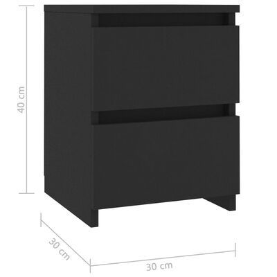 vidaXL Noční stolek černý 30 x 30 x 40 cm dřevotříska