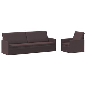 vidaXL Set pohovek 2 pcs Tmavě hněd&aacute; Textil