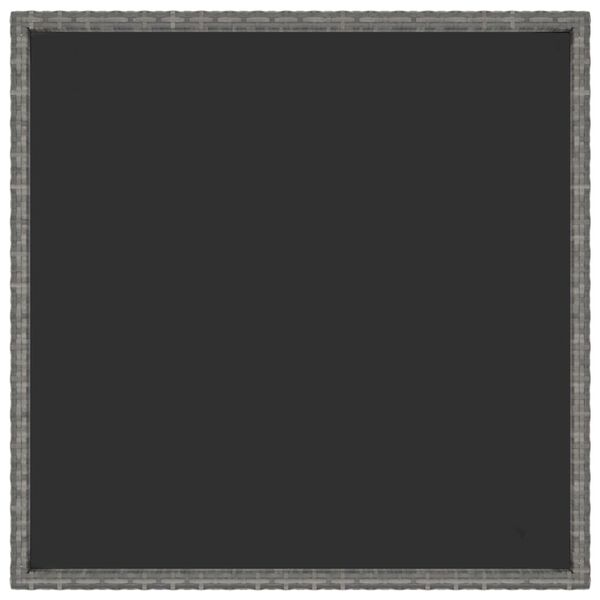 vidaXL Zahradn&iacute; stolek &scaron;ed&yacute; 90 x 90 x 75 cm polyratan