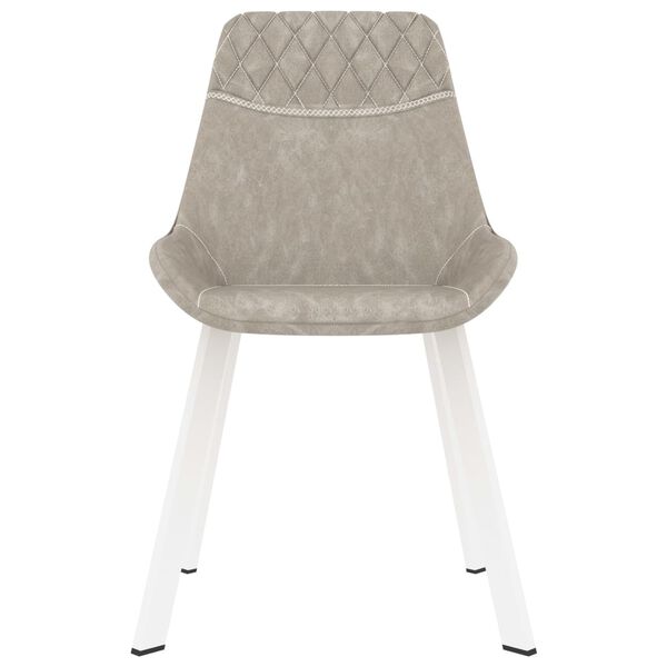 vidaXL J&iacute;deln&iacute; židle 2 ks světle &scaron;ed&eacute; uměl&aacute; kůže