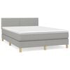 vidaXL Box spring postel s matrac&iacute; světle &scaron;ed&aacute; 140 x 190 cm textil