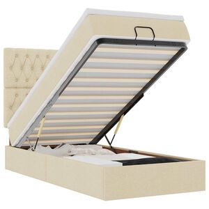 vidaXL Osmansk&yacute; postel s matrac&iacute; kr&eacute;mově 100x200 cm textil