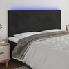 vidaXL Čelo postele s LED čern&eacute; 200x5x118/128 cm samet