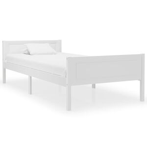 vidaXL R&aacute;m postele masivn&iacute; borov&eacute; dřevo b&iacute;l&yacute; 100 x 200 cm