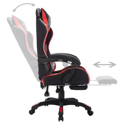 vidaXL Herní židle s RGB LED podsvícením červeno-černá faux kůže