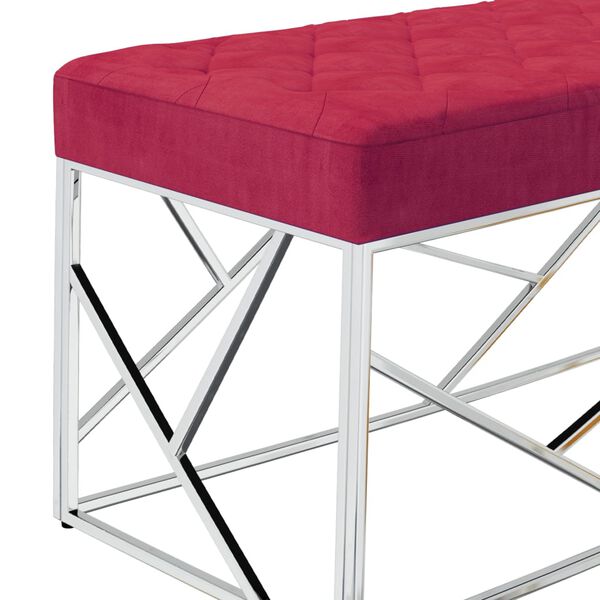 vidaXL Lavice 97 cm v&iacute;nov&aacute; sametov&aacute; tkanina a nerezov&aacute; ocel